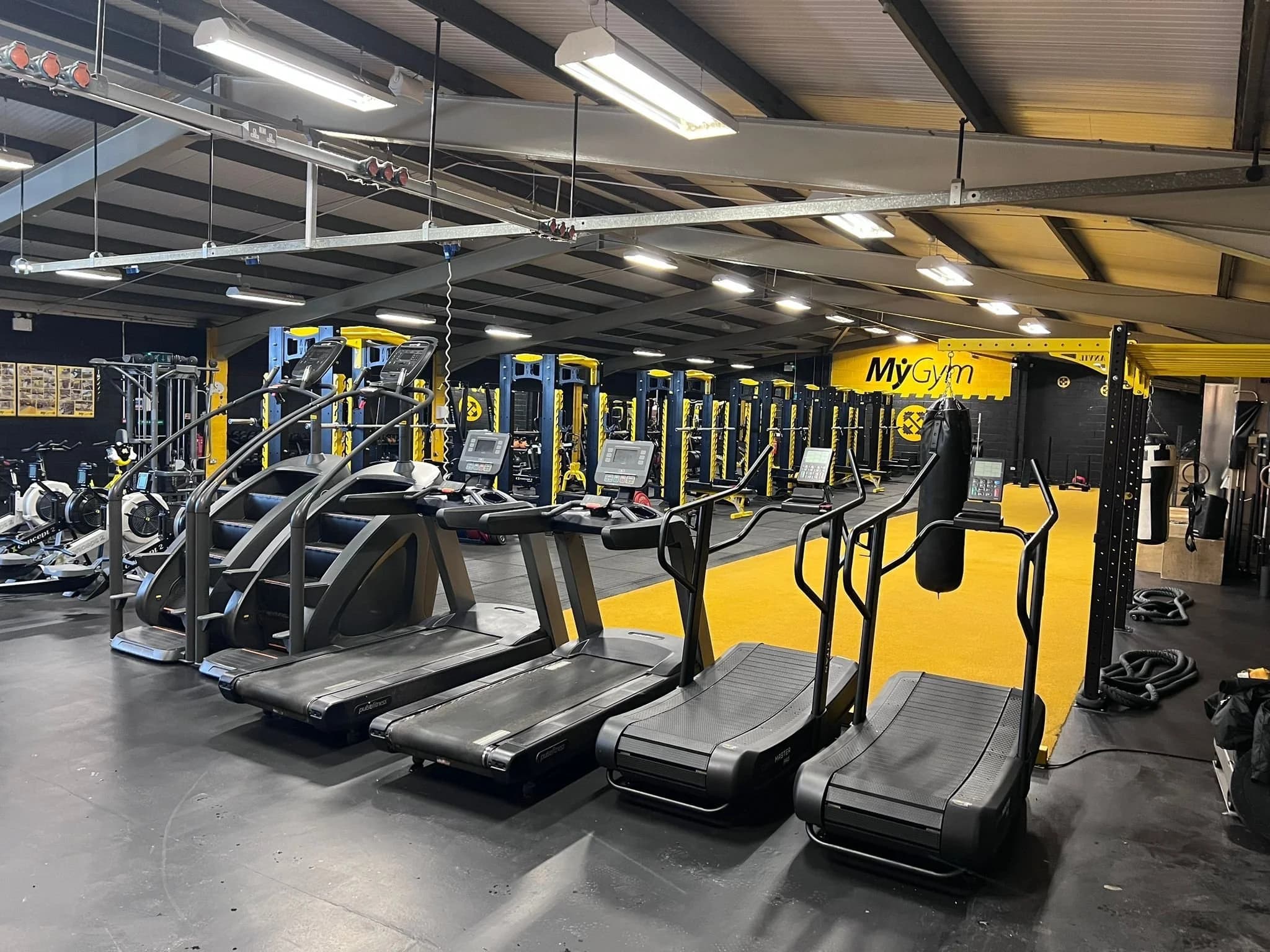 Power racks and free weights at MyGym