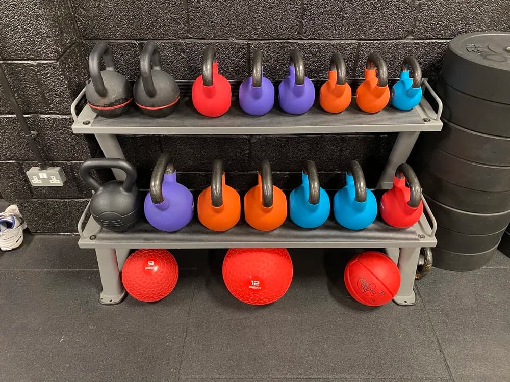 Kettlebells and gym floor kit